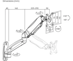 DUJINĖS SPYRUOKLĖS MONITORIAUS LAIKIKLIS BRATECK-LDA31-112 17 " ... 32 " BRATECK