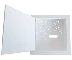 Įleidžiamas metalinis korpusas nuimumu rėmeliu FSBOX280 (280x280x80mm, baltas)