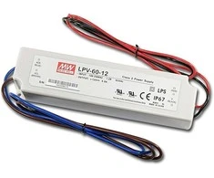 Impulsinis maitinimo šaltinis LED 12V 60W 5A IP67, Mean well, LPV-60-12