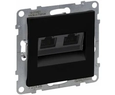 Juodas 2x RJ45 UTP 6A lizdas SUNO Legrand 721455