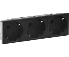 Kištukinis lizdas Legrand 079372L (juodas, matinis, 3x2P+E 45° kampas, IP40)