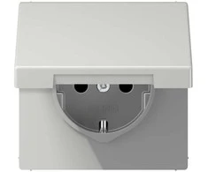 Kištukinis lizdas su įžeminimu ir dangteliu JUNG LS1520KLLG (pilkas, 16A/250V)