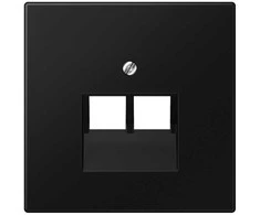 Kompiuterinio lizdo apdaila JUNG LS969-2UASWM (juoda, matinė, 2xRJ45)