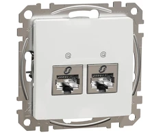Kompiuterinis lizdas 2×RJ45 Schneider Electric Sedna Design SDD111462S (Cat6, STP, baltas)