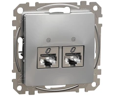 Kompiuterinis lizdas 2xRJ45 STP Schneider Sedna SDD113462S (aliuminis)