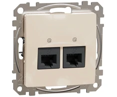 Kompiuterinis lizdas 2xRJ45 UTP Cat.6 Schneider Sedna SDD112462 (kreminis)