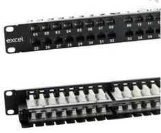 Komutacinė panelė 19" 1U 48 portų Excel 100-394 (Cat.6e)
