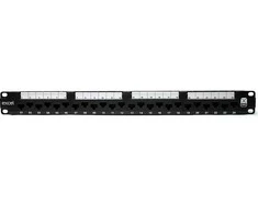 Komutacinė panelė 19'' 1U, EXCEL 100-155 (FTP, 6 kat., 24 portų, neekranuota, juoda)