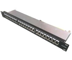 Komutacinė panelė 19" 1U FTP Cat6A LK-PP-24S/CAT.6A (24 prievadai, su kabelių laikikliu, 483x44x95 mm)
