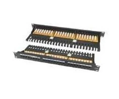 Komutacinė panelė 19" 1U UTP Cat6A LK-5008-Cat6A (24 prievadai, su kabelių laikikliu, horizontalus krosas, 483x44x95 mm)