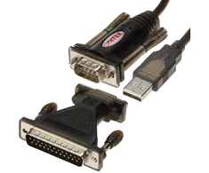 KONVERTERIS Y-105A USB-A / RS232 - DB9 + ADAPTERIS DB9/DB25 UNITEK