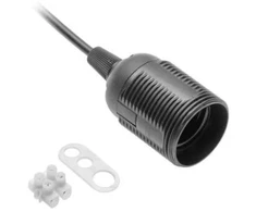 Lemputės lizdas su laidu GTV GZ-E27000-10 (juodas, E27, 60W)