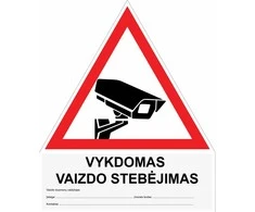 Lipdukas Stebėjimo kameros, baltas-raudonas