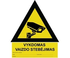 Lipdukas Stebėjimo kameros, geltonas-juodas