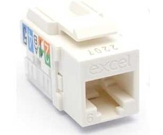 Lizdas EXCEL 100-011 RJ45 (Baltas, Cat6, UTP, keystone)