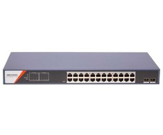 Šakotuvas 26 prievadų, 24 PoE prievadų komutatorius Hikvision DS-3E1526P-SI-24P2F