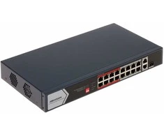 Šakotuvas Hikvision 18 prievadų, 16 PoE prievadų komutatorius Hik-vision DS-3E0318P-E/M(C)