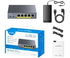 Šakotuvas SWITCH POE GS1005P 4 PRIEVADŲ CUDY