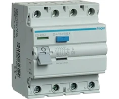 Srovės nuotėkio relė Hager CD425J (A, 25A, 4P, 30mA, 230V)