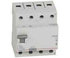 Srovės nuotekio relė RCD RX Legrand 402063 (AC, 40A, 4P, 30mA, 400V)