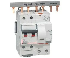 Srovės nuotekio relė su automatiniu jungikliu Legrand 411057 (C, 10A, 4P, 30mA, 230V)