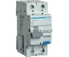 Srovės nuotėkio relė su automatiniu jungikliu Hager AD966J (2P, 16A, C, AC tipo, 1P+N, 6kA)