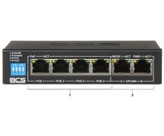 Šakotuvas SWITCH POE BCS-B-SP0402 4 PRIEVADŲ BCS BASIC
