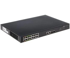Dahua ePoE šakotuvas 100Mbps 16portu+2G uplink + 2SFP, ePoE 8 portai, ePoE iki 800m, Hi-PoE