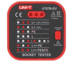 TINKLINIŲ LIZDŲ SU PATIKRINIMO FUNKCIJA TESTERIS RCD UT-07B-EU UNI-T