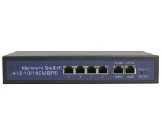 Tinklo šakotuvas Longse HT412 10/100Mbps 6 jungtys, 4xPOE