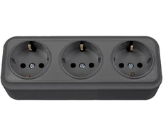 Trivietis virštinkinis kištukinis lizdas su įžeminimu Vilma SL+250 RP16-031 SL+ V (antracitas)