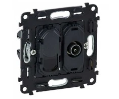 TV lizdo + kompiuterio lizdo RJ45 mechanizmas Valena life Legrand 753055
