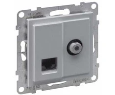 TV + RJ45 lizdas Suno Legrand 721329 (Aliuminis)