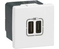 USB + USB C pakrovėjas Mosaic Legrand 077592 (5V, 3A, 15W)