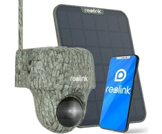 Valdoma 4G IP kamera su SIM jungtimi Reolink Go G450 + Saulės panelė, kamufliažinė, 4G LTE, 4K 8Mpix, PIR, MicroSD jungtis, USB-C, Reolink app