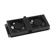 Ventiliatorių blokas 19'' A2 serijos spintai AFS-2 (2 ventiliatoriai, 600mm, juodas, sujungiamas 2x2)