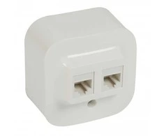 Virštinkinis kompiuterinis lizdas 2xRJ45, UTP 5E cat, Forix Legrand 782428 (balta)