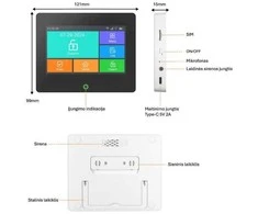 WIFI+GSM signalizacijos komplektas WALE PR-JT-99FST su belaidžiais davikliais, SmartLife programėlė