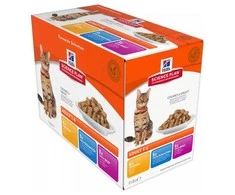 Hill's Cat Science Plan Feline Adult Multipack vištiena/Ocean žuvis/jautiena guliašas katėms 12x85g