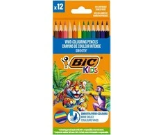 BIC Spalvoti pieštukai Kids Smooth 12 spalvų rinkinys