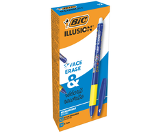 BIC trinamasis tušinukas Illusion 0,7 mm, Gelinis, mėlynas, pakuotėje 12 vnt.