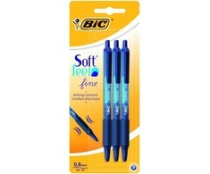 BIC Tušinukas SOFT CLICGRIP FINE 0.8 mm, mėlynas, pakuotėje 3 vnt 256460