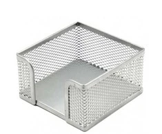 Dėžutė lapeliams Forpus, 9.5x9.5cm, sidabrinė, perforuoto metalo 1005-007