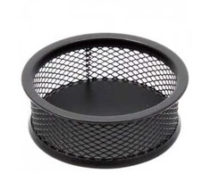 Dėžutė smulkiems biuro reikmenims apvali 79x37mm Forpus perforuoto metalo juoda!