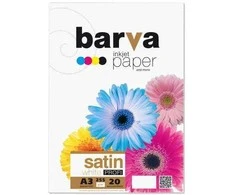 Fotopopierius BARVA baltas satinas 255 g/m2, A3, 20 lapų
