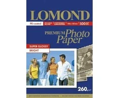 Fotopopierius Lomond Premium Photo Paper Super Blizgus 260 g/m2 10x15, 500 lapų, Bright