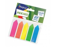 Indeksai Forpus, 12x44mm, spalvoti, plastikiniai, strėlytės (5x25)