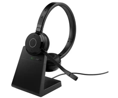 Jabra Evolve 65 TE UC Stereo Link390a Belaidės ausinės, Bluetooth, USB-A, Charging Stovas, Juoda