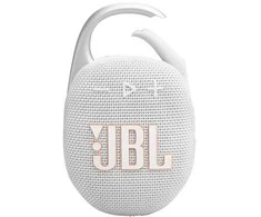JBL Clip 5 nešiojama kolonėlė, Baltos spalvos