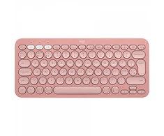Belaidė klaviatūra Logitech PEBBLE KEYS 2 K380S, Rožinės spalvos, Išdėstymas: US tarptautinis (Qwerty)